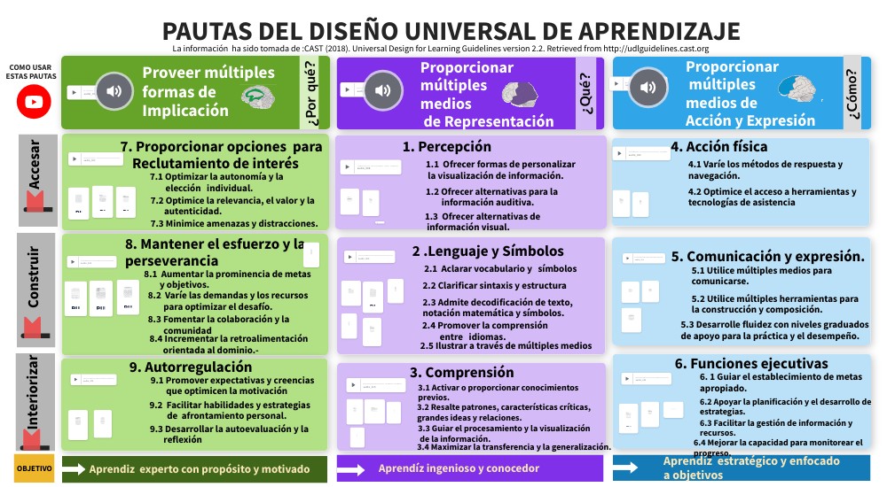 Pautas del diseño universal de aprendizaje