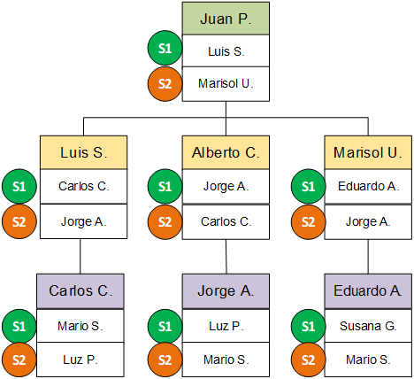 Figura 4. Plan de sucesiones para un área con dos opciones - Fuente: Adaptación 