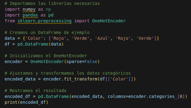 Implementación de One Hot Encoding con sklearn