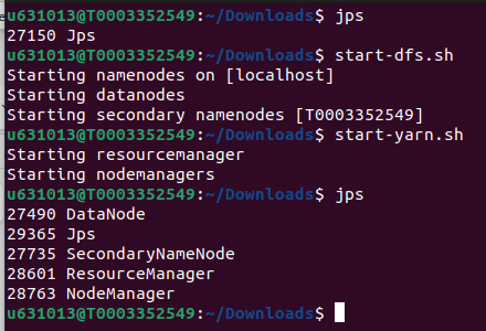 Comandos para levantar HDFS y YARN