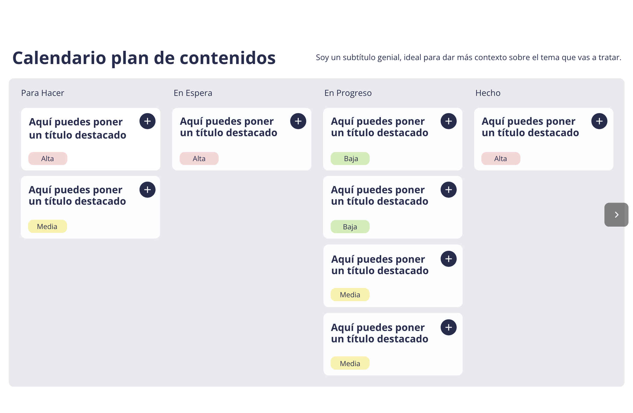Planificador semanal de contenidos