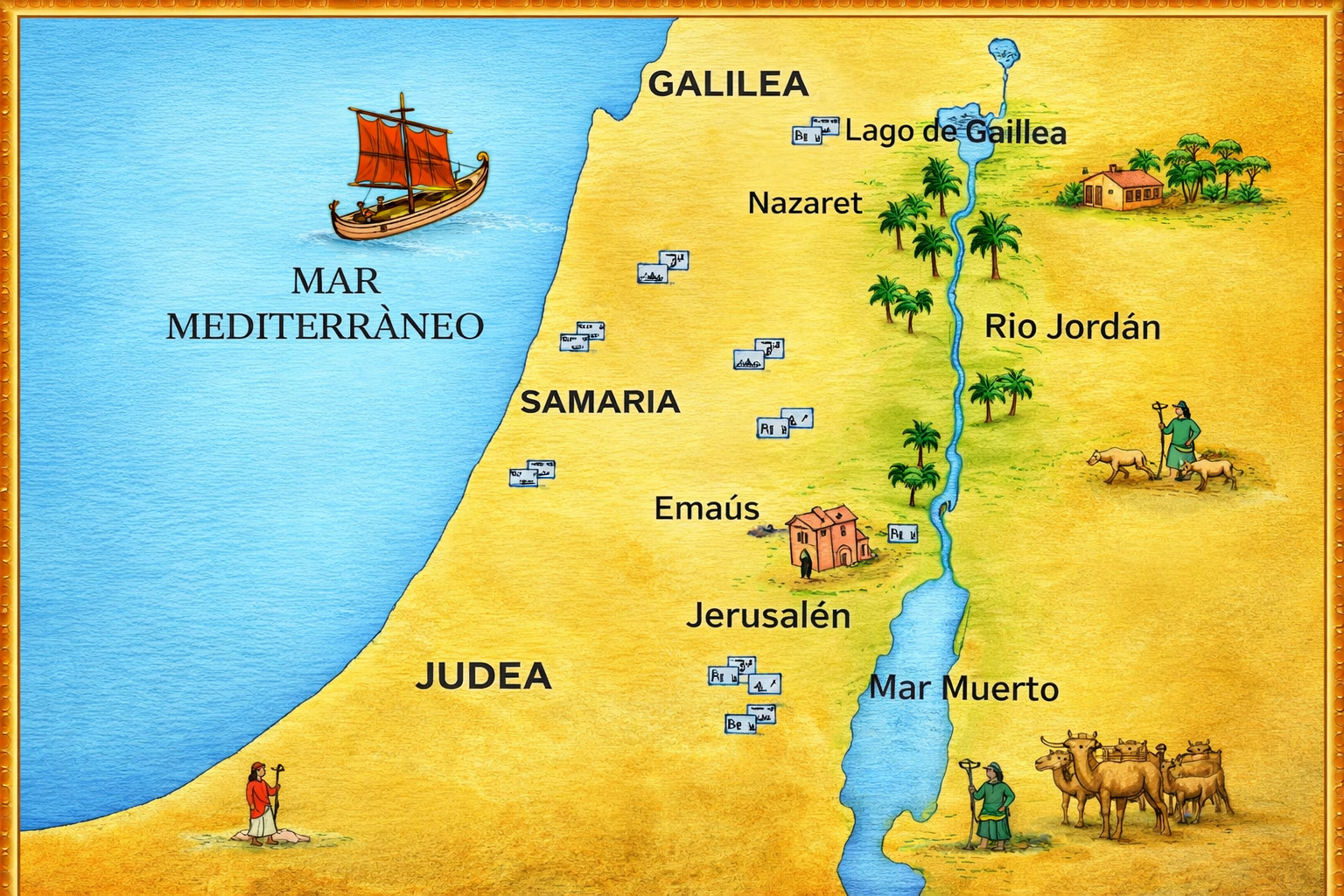 Mapa de Palestina en tiempos de Jesús