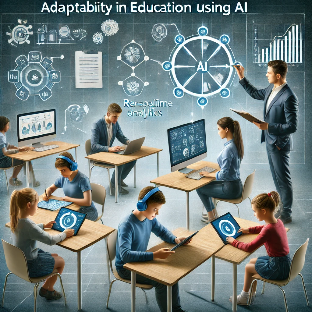 OpenAI. (2024). Imagen que representa el principio de adaptabilidad en la educación con IA [Imagen]. En ChatGPT. Recuperado de /mnt/data/A_realistic_image_representing_the_principle_of_ad.png.