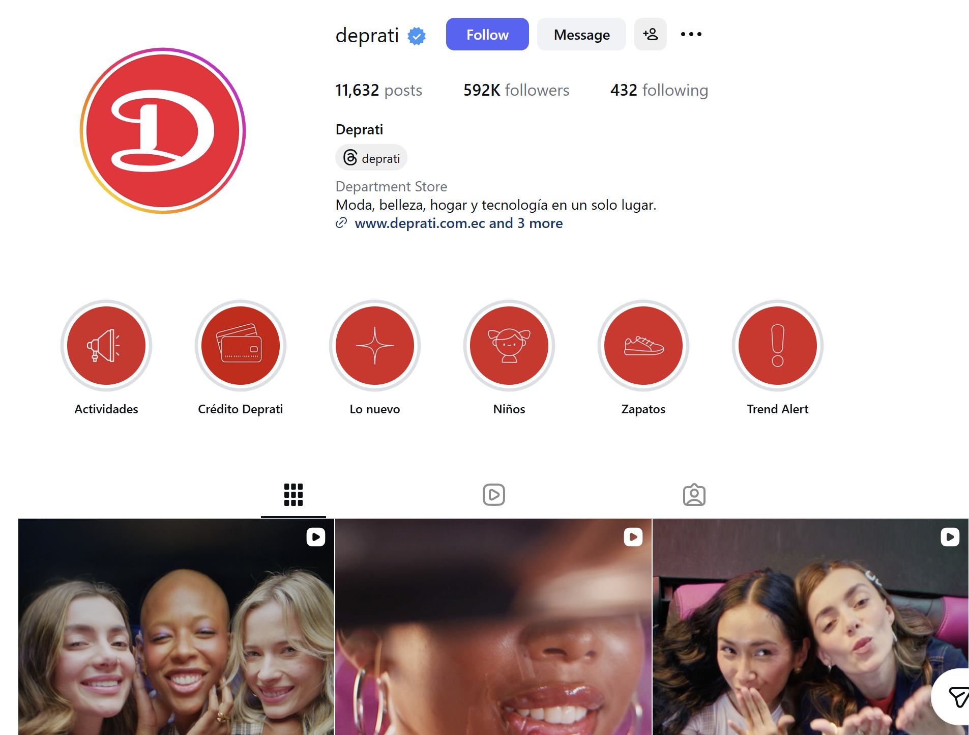 Perfil de Instagram de De Pratti